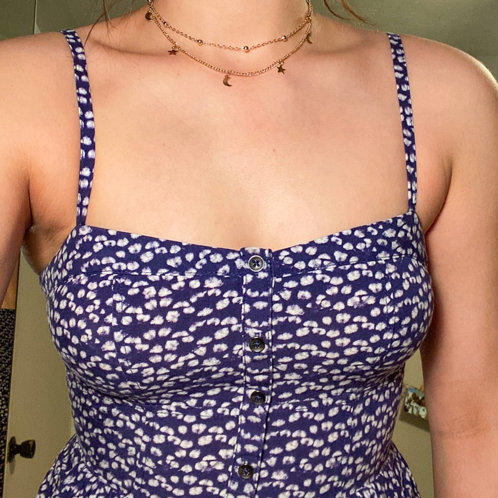 Express Purple and White Breezy Dress